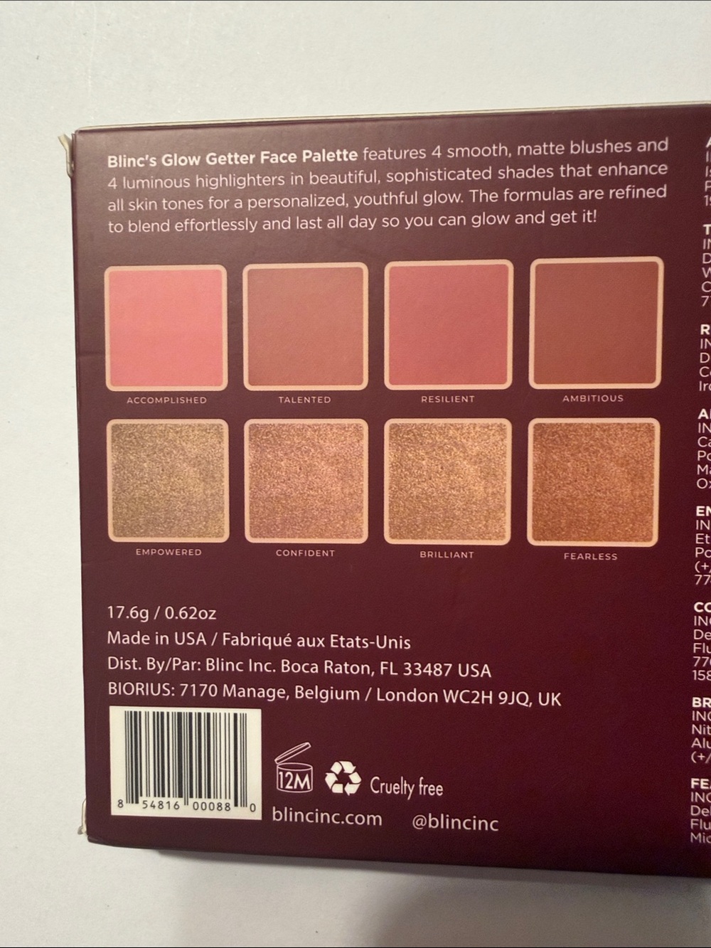 blinc Glow Getter Face Palette - Deep Burgundy Bronze - Picture 2 of 4